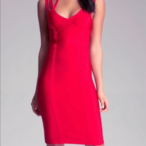 Bebe Red Bandage Dress - Picture 1 of 3